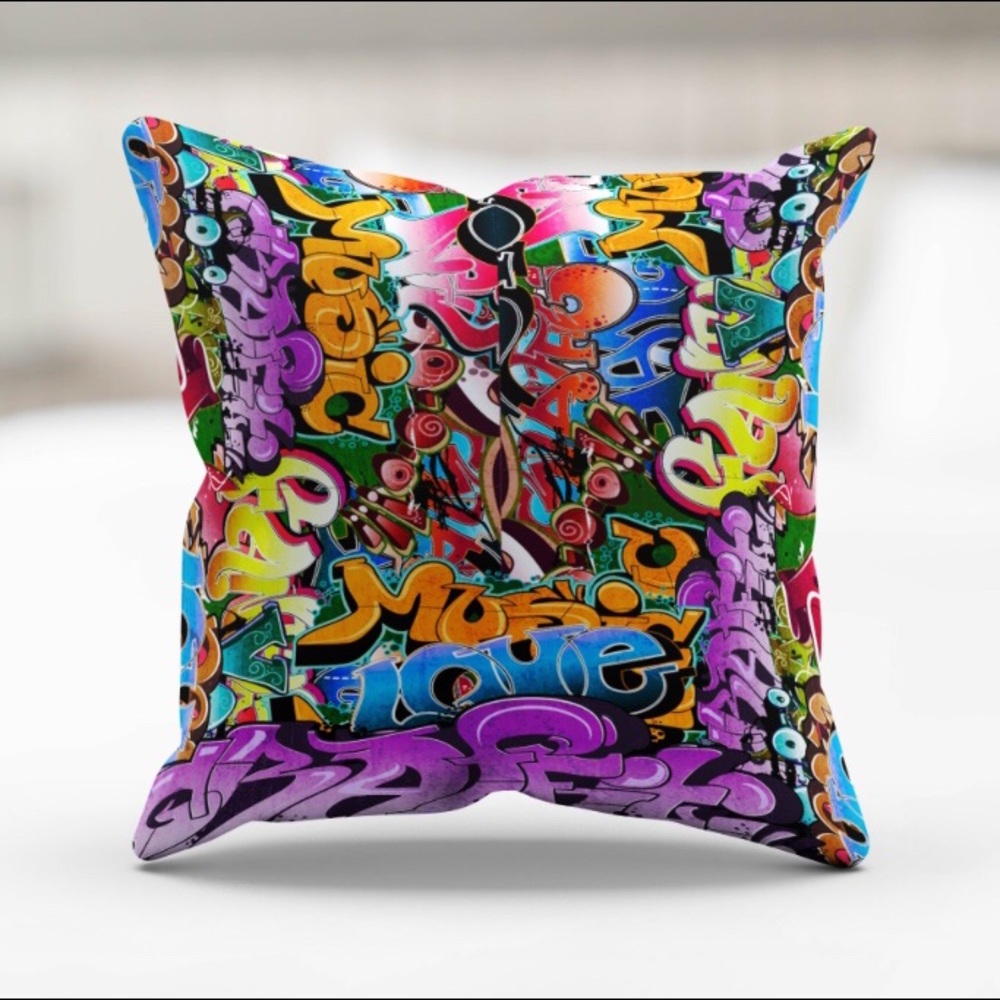 Graffiti Art Throw Pillow